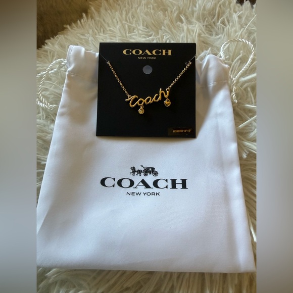 Coach Script Heart Necklace Style No. CAD52 NWT - Picture 4 of 5